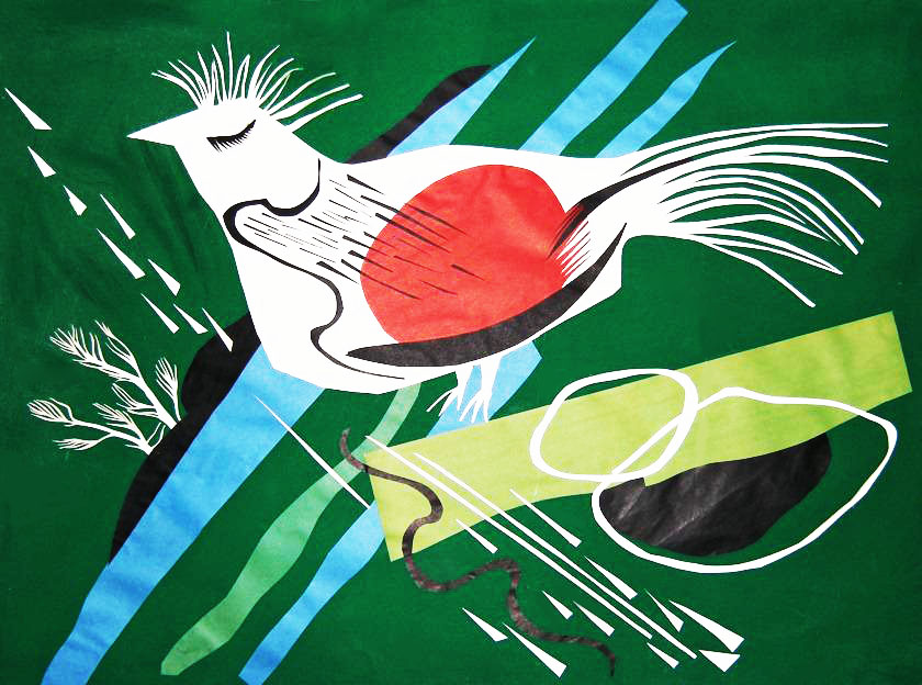 «Зелений сон». 1990. Папір, витинання, аплікація